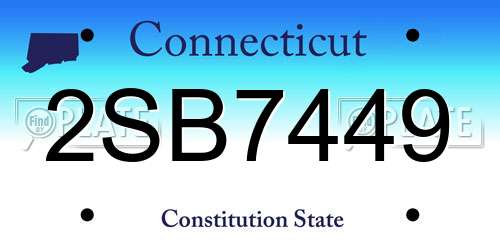 2SB7449 Connecticut License Plate