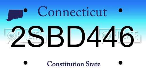 2SBD446 Connecticut License Plate
