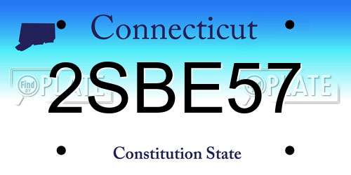 2SBE57 Connecticut License Plate