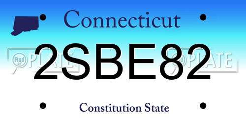 2SBE82 Connecticut License Plate