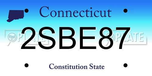 2SBE87 Connecticut License Plate