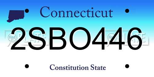 2SBO446 Connecticut License Plate