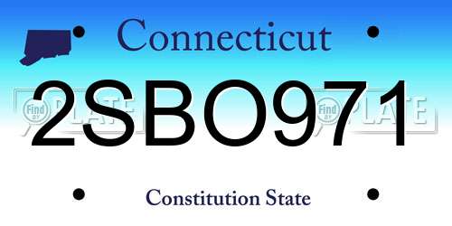 2SBO971 Connecticut License Plate