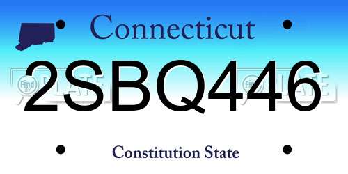 2SBQ446 Connecticut License Plate
