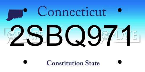 2SBQ971 Connecticut License Plate