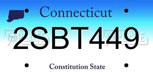 2SBT449 Connecticut License Plate