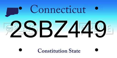 2SBZ449 Connecticut License Plate