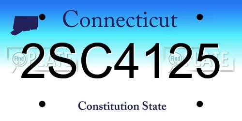 2SC4125 Connecticut License Plate