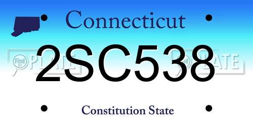 2SC538 Connecticut License Plate