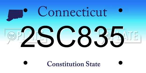 2SC835 Connecticut License Plate