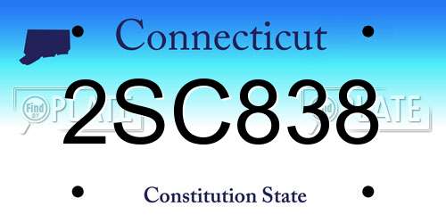2SC838 Connecticut License Plate