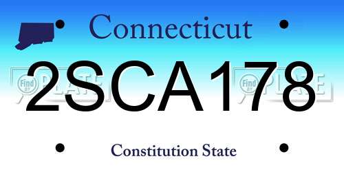 2SCA178 Connecticut License Plate