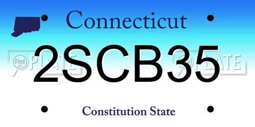 2SCB35 Connecticut License Plate