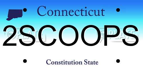 2SCOOPS Connecticut License Plate