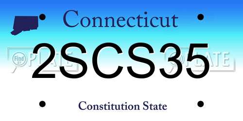 2SCS35 Connecticut License Plate