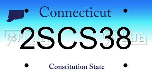 2SCS38 Connecticut License Plate