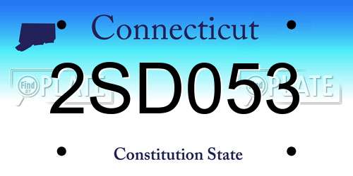 2SD053 Connecticut License Plate