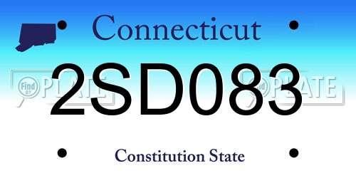 2SD083 Connecticut License Plate