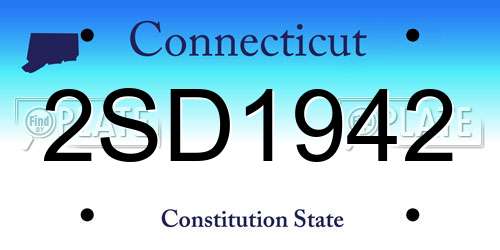 2SD1942 Connecticut License Plate