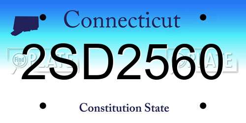 2SD2560 Connecticut License Plate