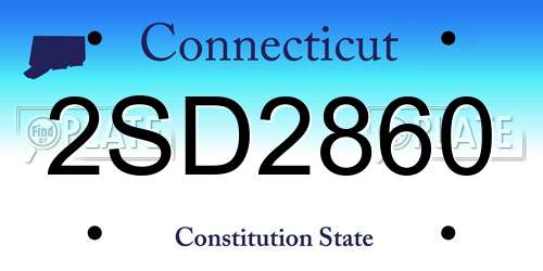 2SD2860 Connecticut License Plate