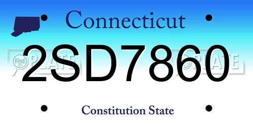 2SD7860 Connecticut License Plate