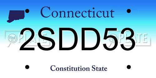 2SDD53 Connecticut License Plate