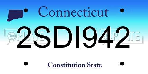 2SDI942 Connecticut License Plate