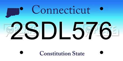 2SDL576 Connecticut License Plate
