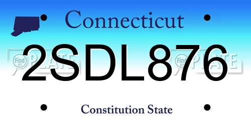 2SDL876 Connecticut License Plate