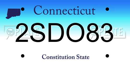 2SDO83 Connecticut License Plate