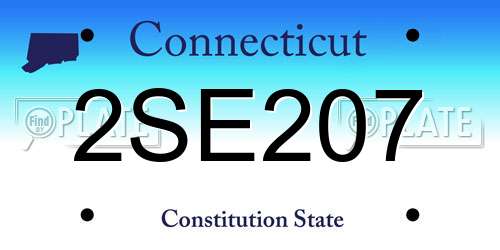2SE207 Connecticut License Plate