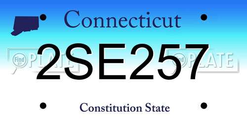 2SE257 Connecticut License Plate