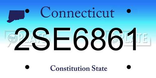 2SE6861 Connecticut License Plate