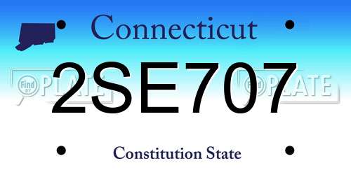 2SE707 Connecticut License Plate