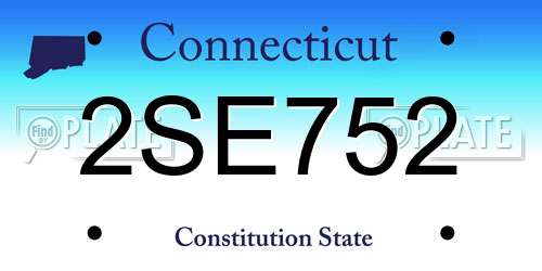 2SE752 Connecticut License Plate