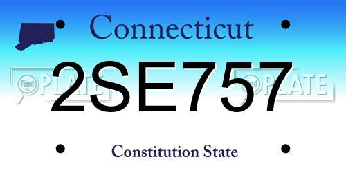 2SE757 Connecticut License Plate