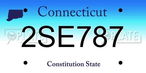 2SE787 Connecticut License Plate