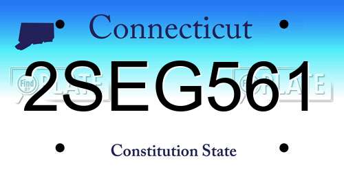 2SEG561 Connecticut License Plate