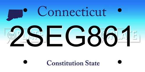 2SEG861 Connecticut License Plate