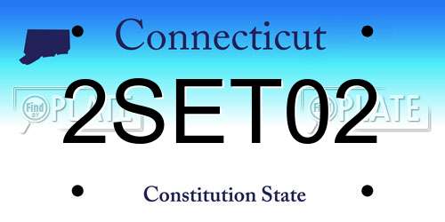 2SET02 Connecticut License Plate