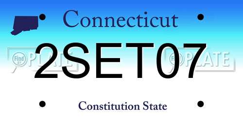 2SET07 Connecticut License Plate