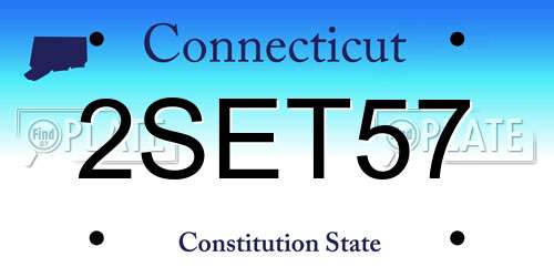 2SET57 Connecticut License Plate