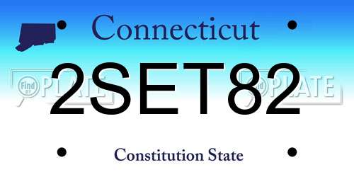 2SET82 Connecticut License Plate