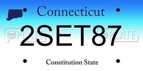 2SET87 Connecticut License Plate