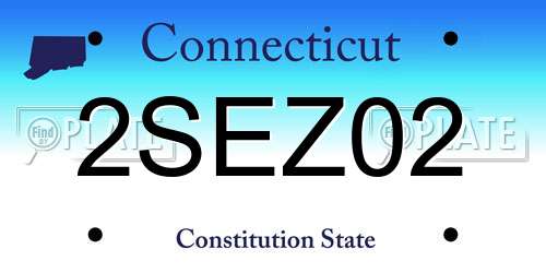 2SEZ02 Connecticut License Plate