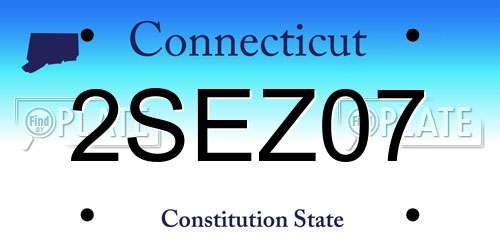2SEZ07 Connecticut License Plate