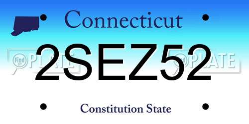 2SEZ52 Connecticut License Plate