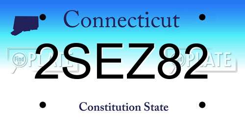 2SEZ82 Connecticut License Plate