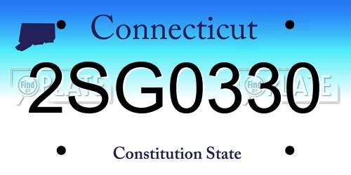 2SG0330 Connecticut License Plate